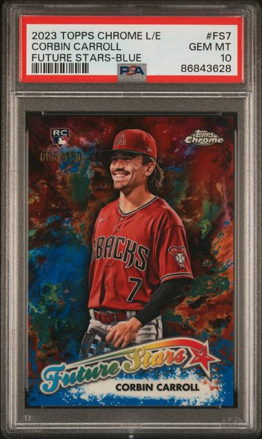 Corbin Carroll 2023 Topps Chrome Logofractor Blue /150 RC PSA 10