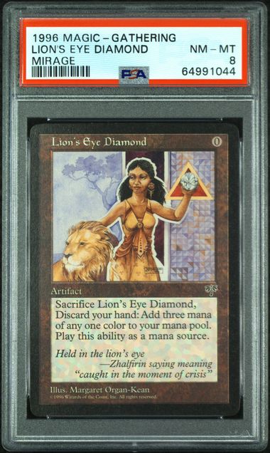 mtg lion cards 1994 Magic: The Gathering Mirage Lion's Eye Diamond PSA 8 – DJ's Cards and Comics