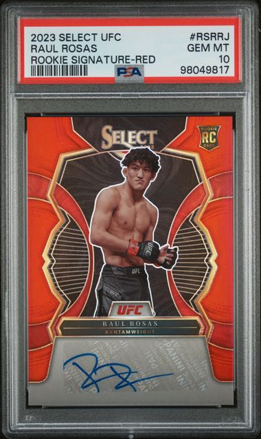 2023 Panini Select UFC Raul Rosas Rookie Auto Red /99 PSA 10