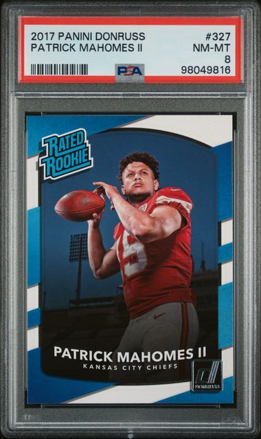 2018 Panini Donruss Patrick Mahomes II Rated Rookie PSA 8