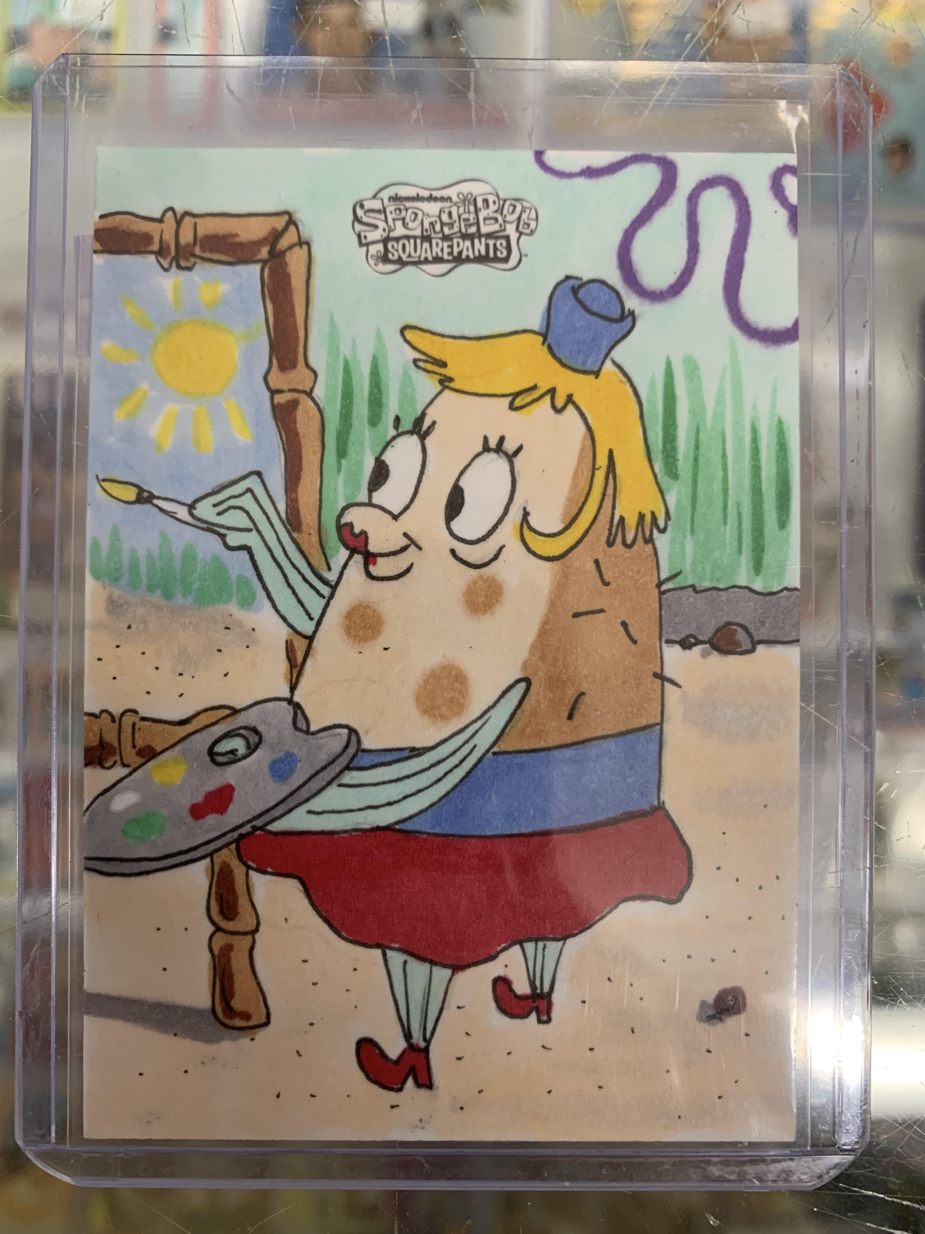 2025 Topps Chrome Spongebob Sketch Card 1/1 Mrs. Puff – DJ's Cards