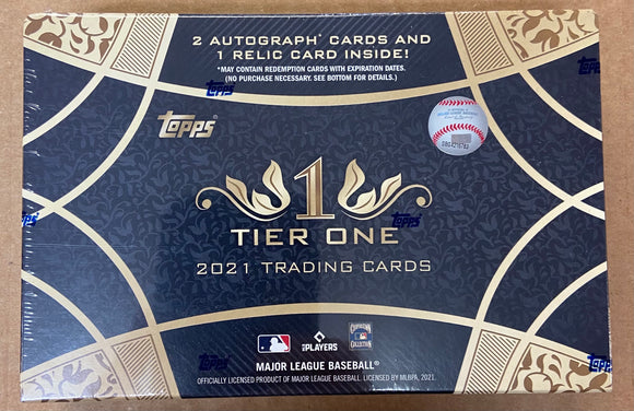 2021 Baseball Topps Tier One Hobby Box Factory Sealed 3 Hits