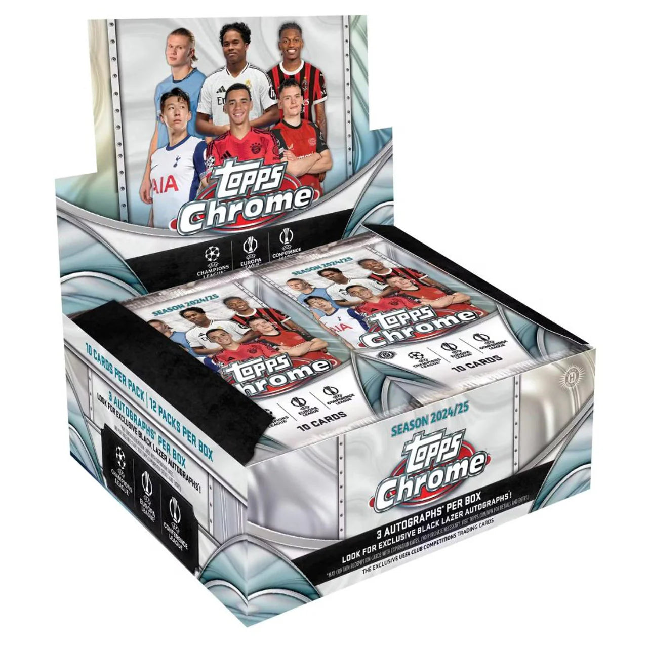 2024-25 Topps Chrome UEFA Club Competitions Soccer Hobby Jumbo Box