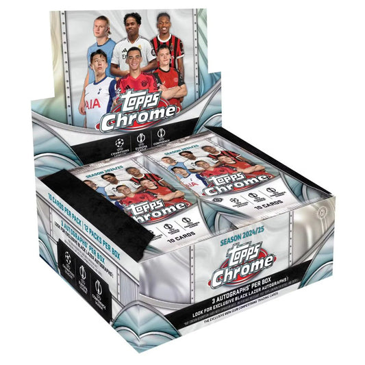 2024-25 Topps Chrome UEFA Club Competitions Soccer Hobby Jumbo Box