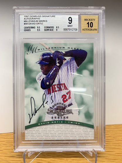 1997 Donruss Signature Autographs David Oritz Millenium Marks BGS 9 Auto 10 /1000
