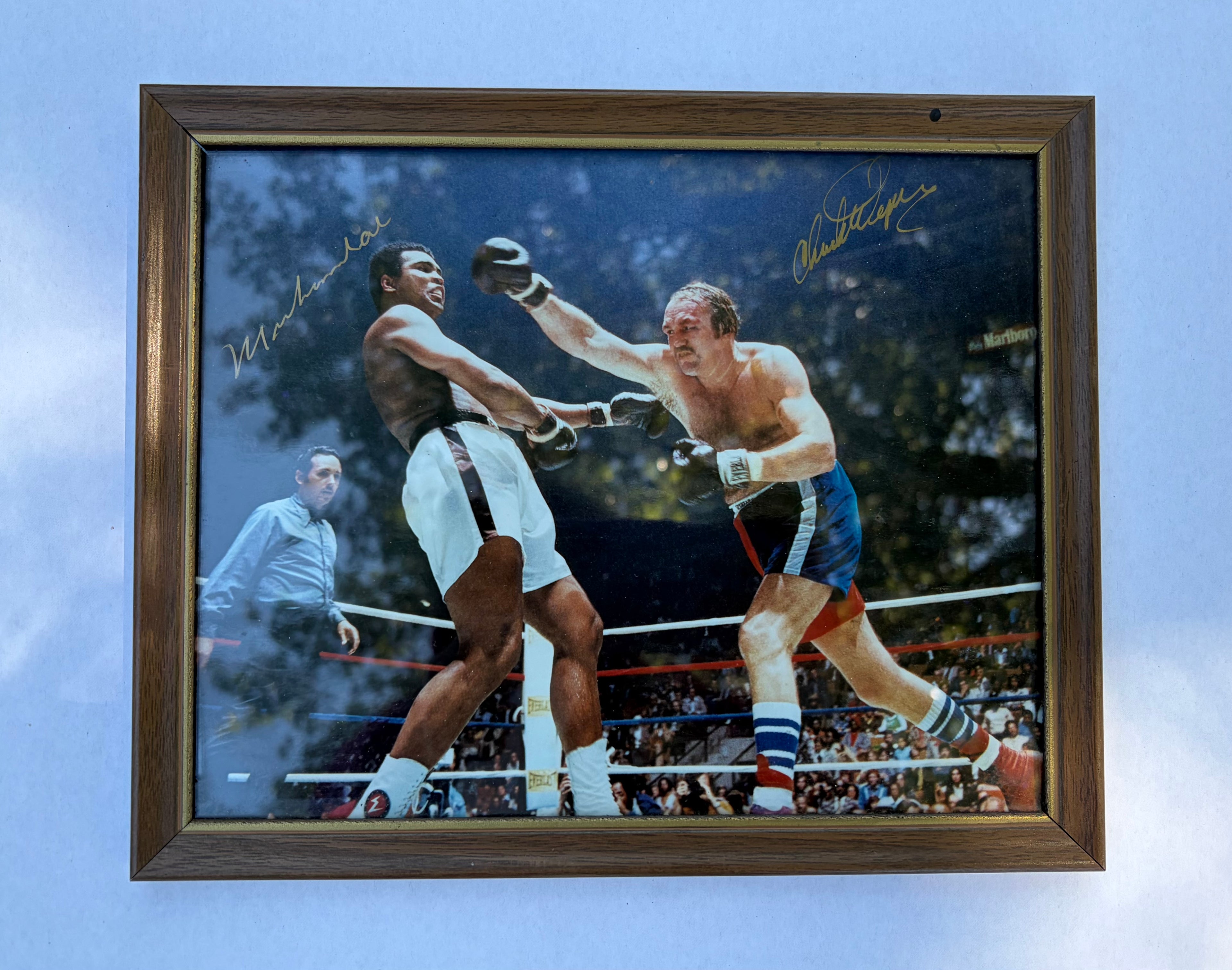 Dual-auto Muhammad Ali/Chuck Wepner Framed Photograph