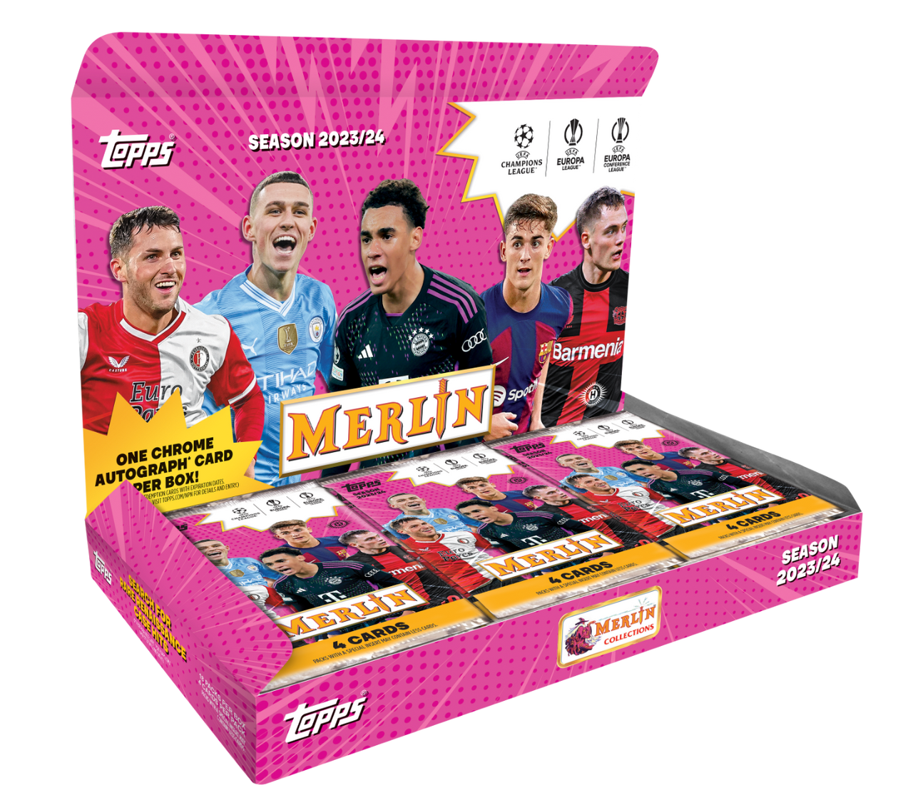 2023-2024 Topps Chrome Merlin UEFA Club Competitions Soccer Hobby Box