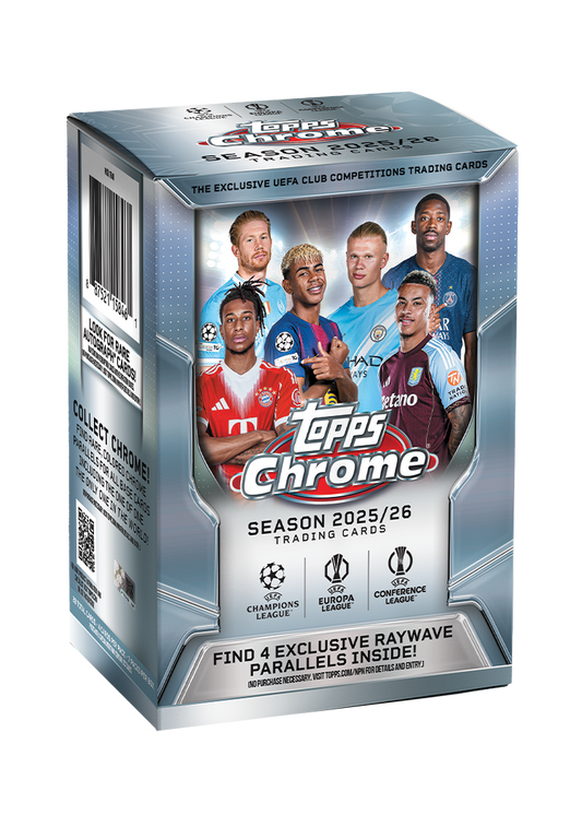 2025/26 Topps Chrome UEFA Club Competitions Soccer Blaster Box